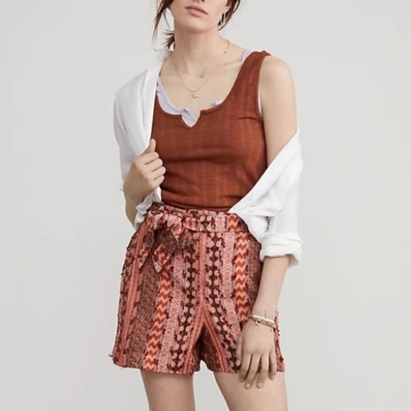 NEW Eva Franco Mila Textured High Waisted Shorts Macedonia 6 - Picture 1 of 16